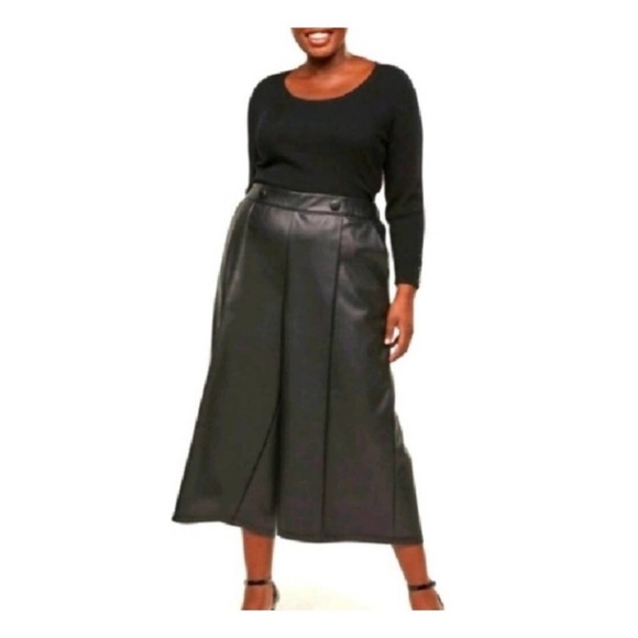 New Lane Bryant faux leather wide leg crop pants plus size women’s 28 - Picture 7 of 7